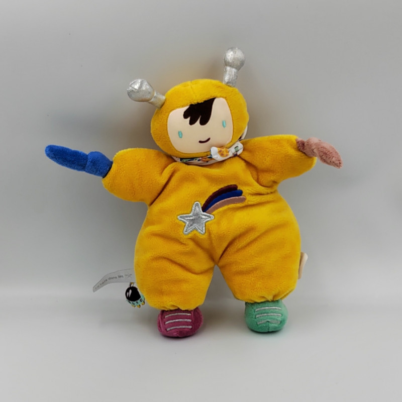 Doudou poupée jaune orange astronaute COROLLE