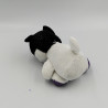 Peluche chat blanc noir violet Gros yeux brillant