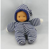 Doudou poupon bébé bleu marine col bateau COROLLE 