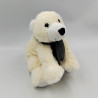 Doudou ours blanc écharpe grise KSD