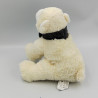 Doudou ours blanc écharpe grise KSD