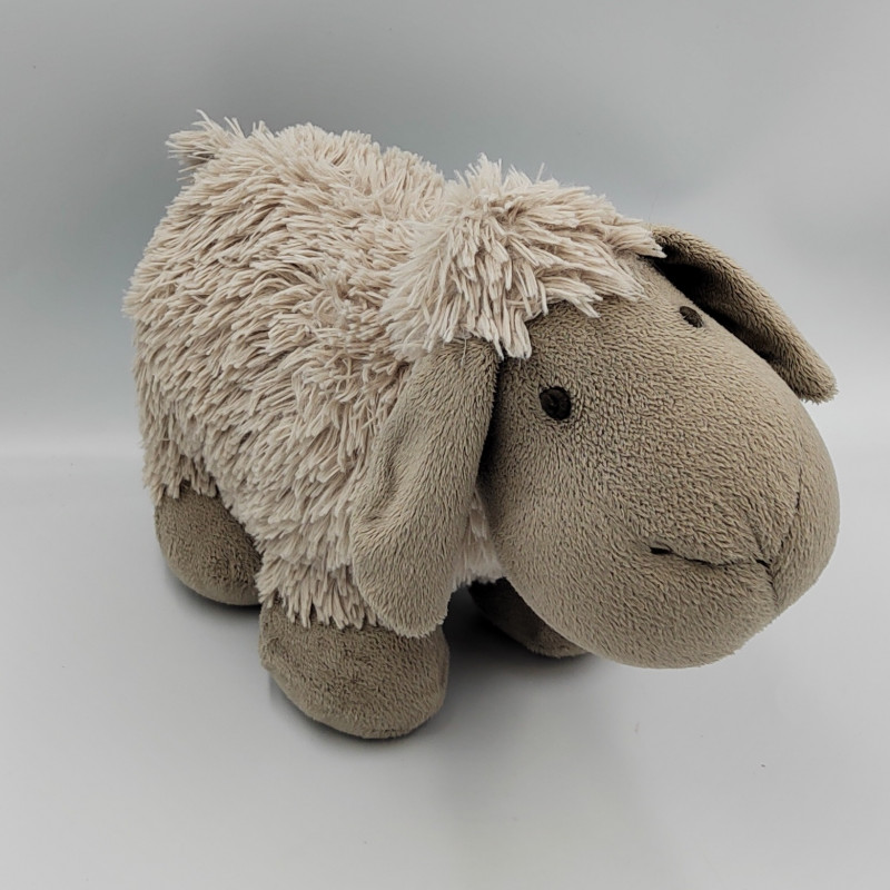 Doudou peluche mouton gris beige ATMOSPHERA