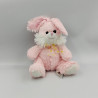 Doudou peluche lapin rose blanc rubans pois SIPLEC