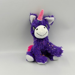 Peluche licorne violet rose étoiles LOYFER