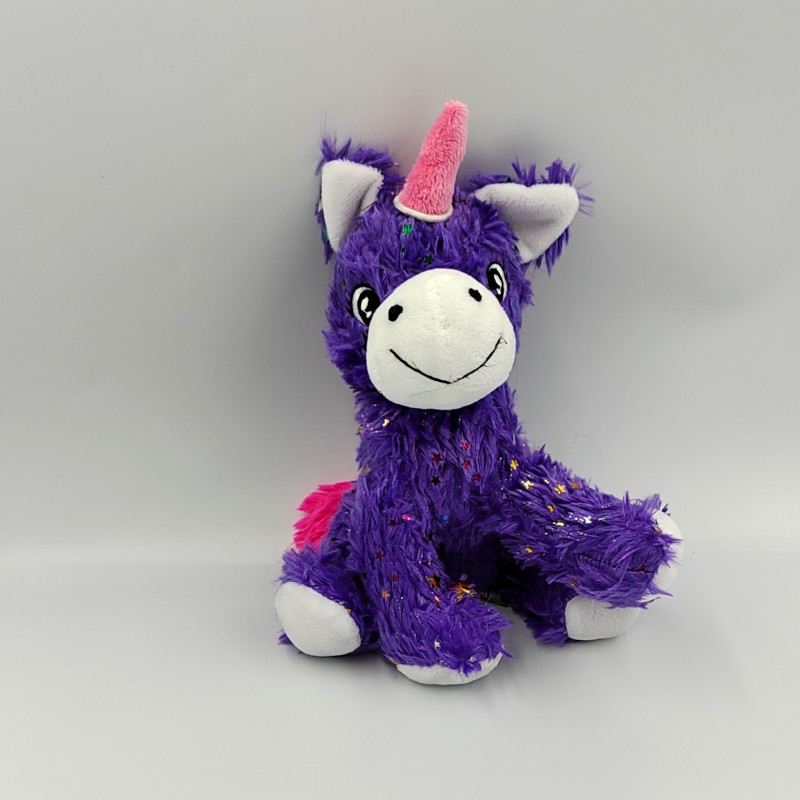 Peluche licorne violet rose étoiles LOYFER