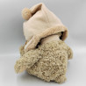 Doudou peluche ours beige foulard bonnet Oscar J-LINE