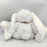 Grand Doudou peluche lapin blanc beige ENESCO
