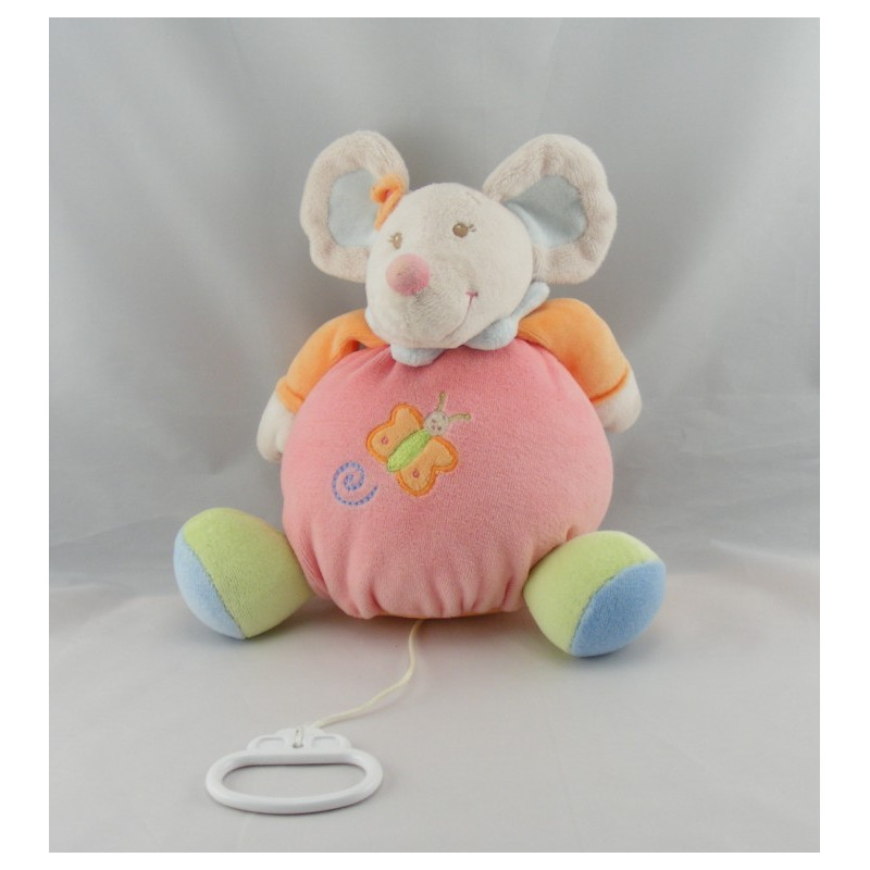 Doudou souris rose papillon NATTOU 
