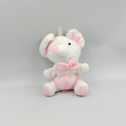 Peluche Puffalump éléphant rose blanc BIKIN