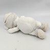 Doudou ours blanc rayé gris beige étoiles NICOTOY