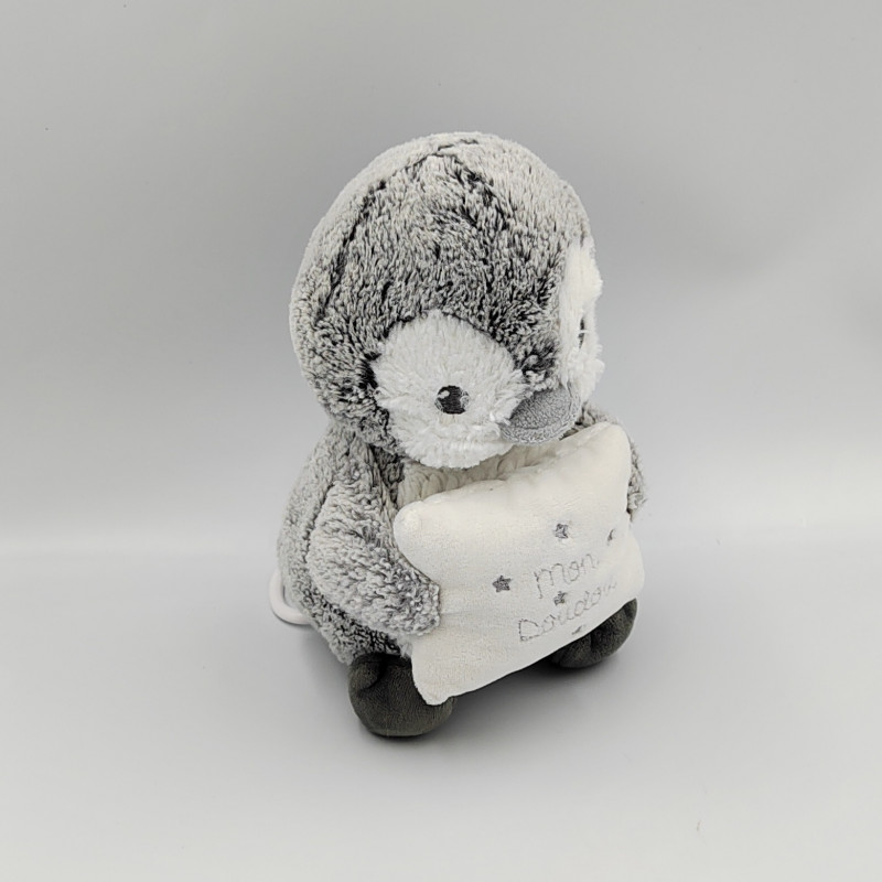 Doudou musical pingouin gris blanc TEX BABY