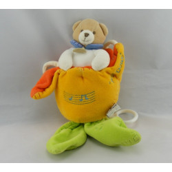 Doudou et compagnie musical ours dans une fleur jaune orange