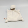 Doudou plat ours blanc foulard beige NICOTOY