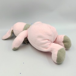 DOUDOU LAPIN ROSE GRIS TARTINE ET CHOCOLAT