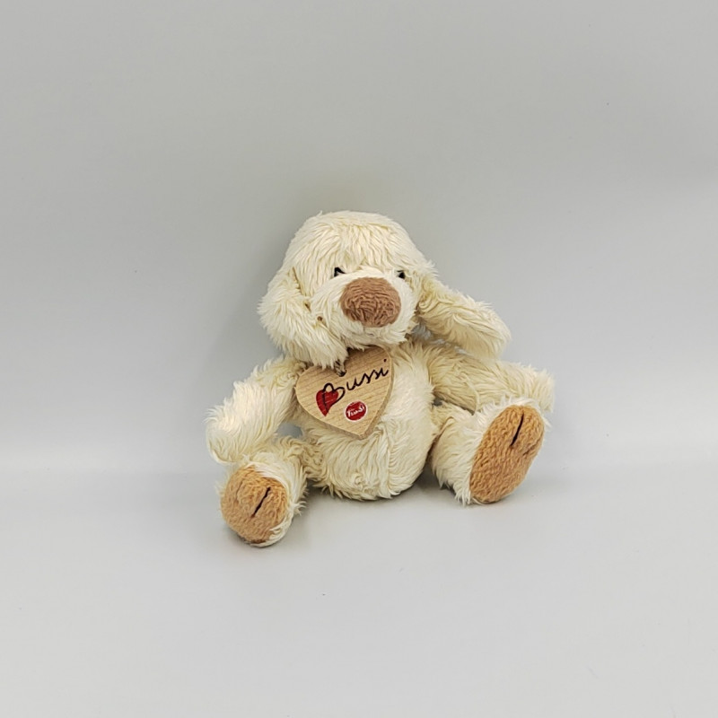 Petite peluche chien blanc beige BUSSI TRUDI