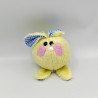 Ancien doudou balle lapin jaune bleu rose vichy PLAYSKOOL