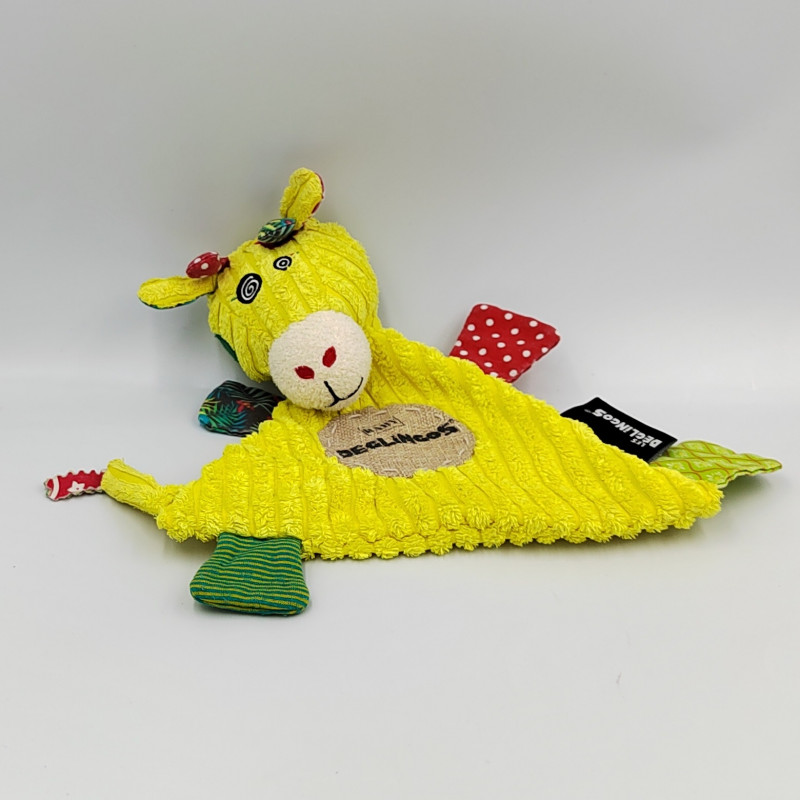 Doudou plat girafe jaune BABY DEGLINGOS