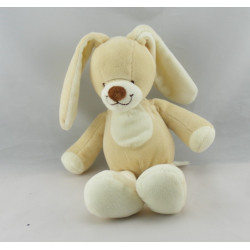 Doudou lapin écru beige avec écharpe NICOTOY