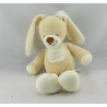 Doudou lapin écru beige avec écharpe NICOTOY