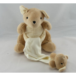 Doudou lapin kangourou marron blanc IKEA