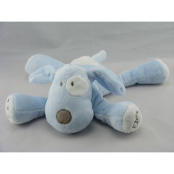 Doudou chien bleu cocard blanc OBAIBI