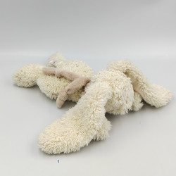 Doudou lapin blanc écharpe beige BUKOWSKI