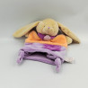 Doudou et Compagnie plat marionnette lapin orange mauve Bisous