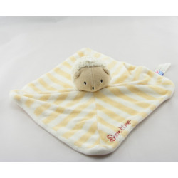 Doudou plat rayé bleu mouton hérisson SUCRE D'ORGE