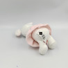 Doudou souris rose blanche fleurs oiseau TEX
