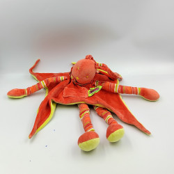 Doudou et compagnie lapin rouge orange vert rayé la tribu des Nomades Tatoo