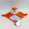 Doudou plat renard orange bleu rayé TOM & KIDDY TOMKIDS