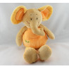 Doudou plat éléphant orange Safari DOUKIDOU