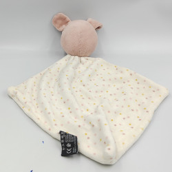 Doudou plat lapin rose blanc pois ORCHESTRA