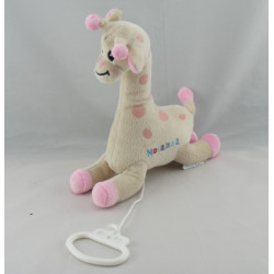 Doudou musical girafe rose beige NOVALAC 2 