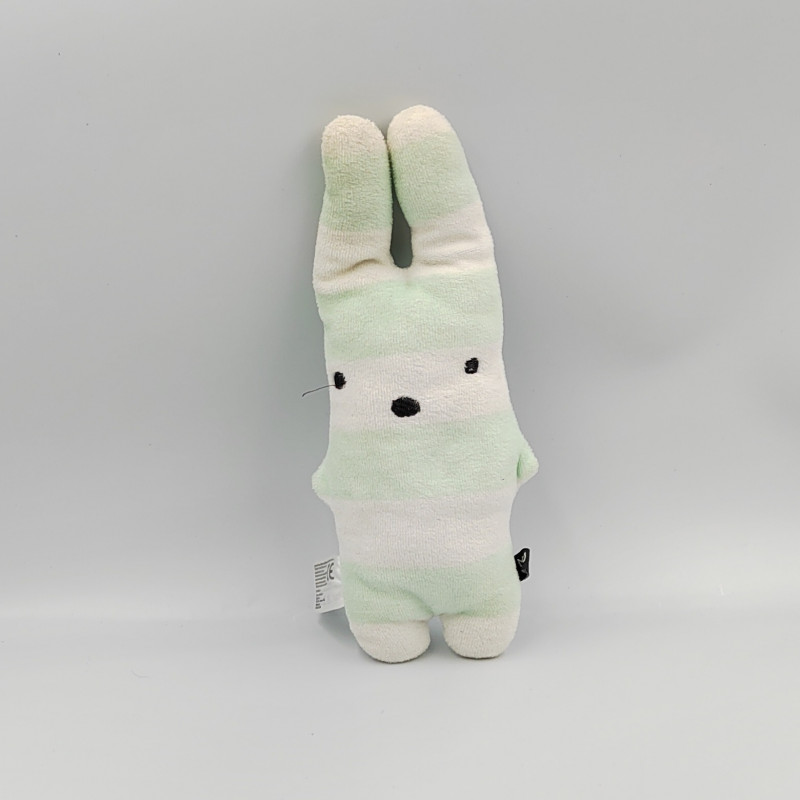 Doudou lapin rayé blanc vert ZEEMAN