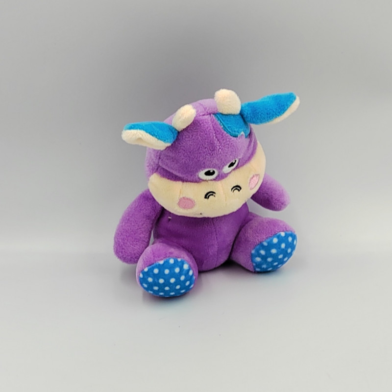 Doudou vache violet bleu pois ITEM INTERNATIONAL