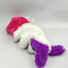 Doudou peluche réversible chien blanc rose WILD REPUBLIC