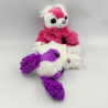 Doudou peluche réversible chien blanc rose WILD REPUBLIC