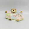 Doudou plat ours liberty bleu vert rose fleurs KALOO