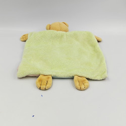 Doudou plat ours liberty bleu vert rose fleurs KALOO