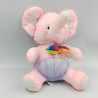 PELUCHE PUFFALUMP ÉLÉPHANT ROSE BLEU POIS