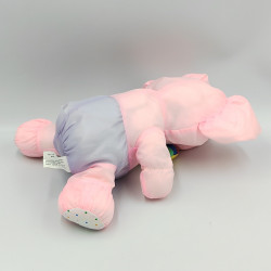 PELUCHE PUFFALUMP ÉLÉPHANT ROSE BLEU POIS