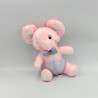 Peluche Puffalump éléphant rose bleu pois 20 cm