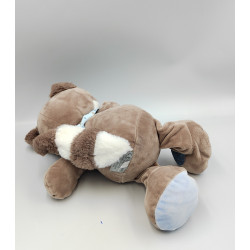 Doudou raton laveur beige blanc bleu Jim & Bob NATTOU