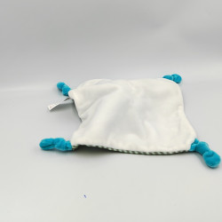 Doudou plat ours bleu blanc rayé SHELDON