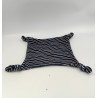 Doudou plat carré bleu marine rayé VERTBAUDET