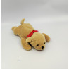 Doudou chien beige collier noeud rouge PLEIN NORD