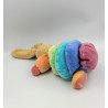 Doudou lapin bleu vert orange jaune rose Pyramide KALOO
