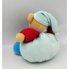 Doudou ours bleu rouge pois oiseau colors KALOO