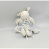 Doudou souris blanche robe fleurs bleues JACADI